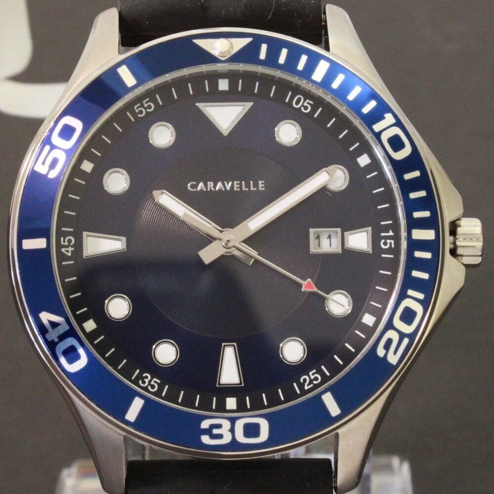 Caravelle Men's Sport Watch By Bulova Sunburst Dial Silicone Strap 42mm - Picture 9 of 13